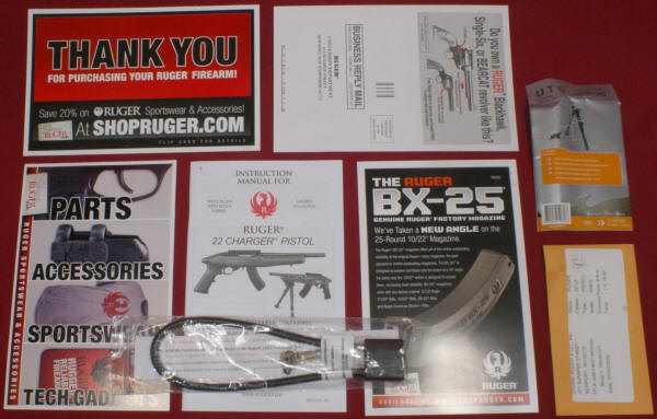 Ruger 22 Charger Takedown Misc Items in Case